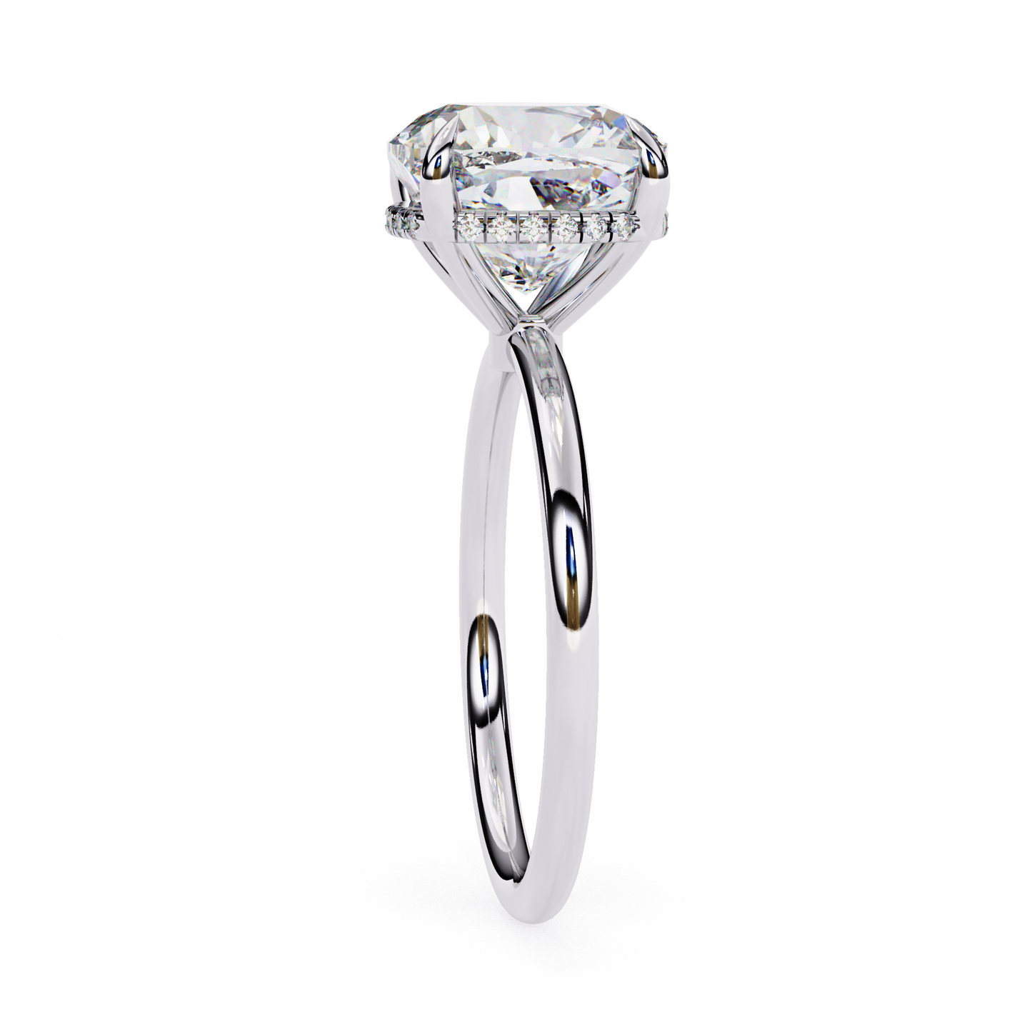 LGD Solitaire Ring Cushion (2.82ct) In 14K Gold