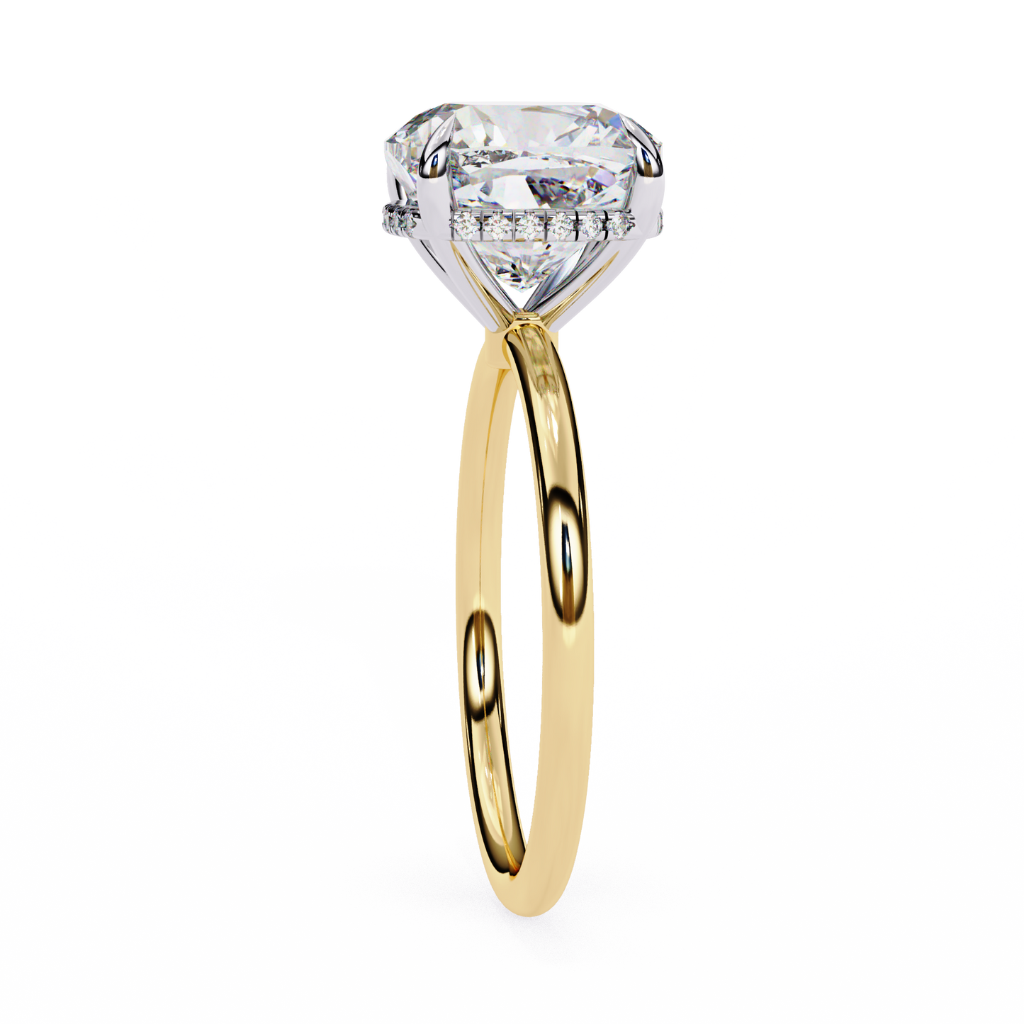 LGD Solitaire Ring Cushion (2.82ct) In 14K Gold