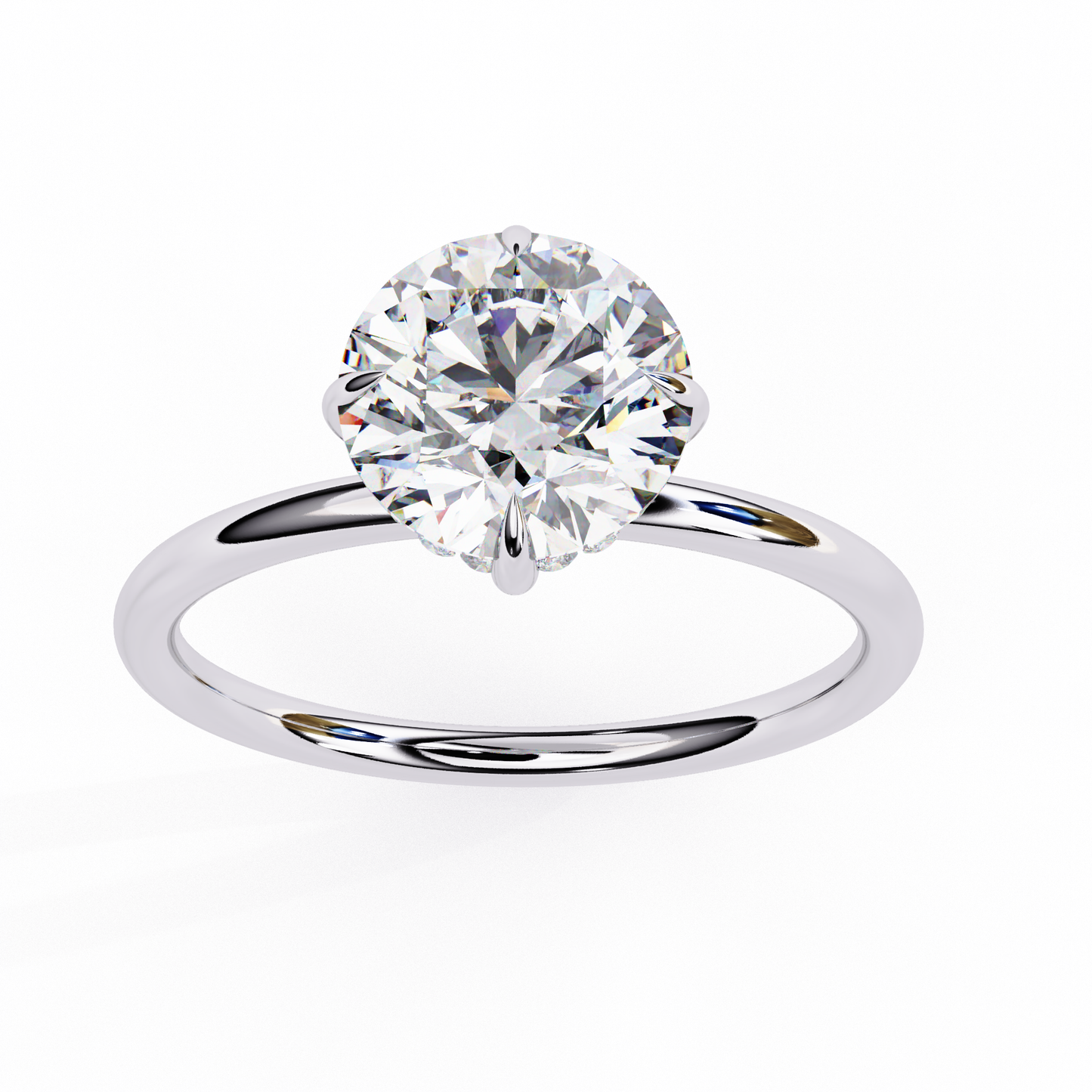 LGD Solitaire Ring Round Stone (2.43ct) In 14K Gold #LGD-RD-CD058