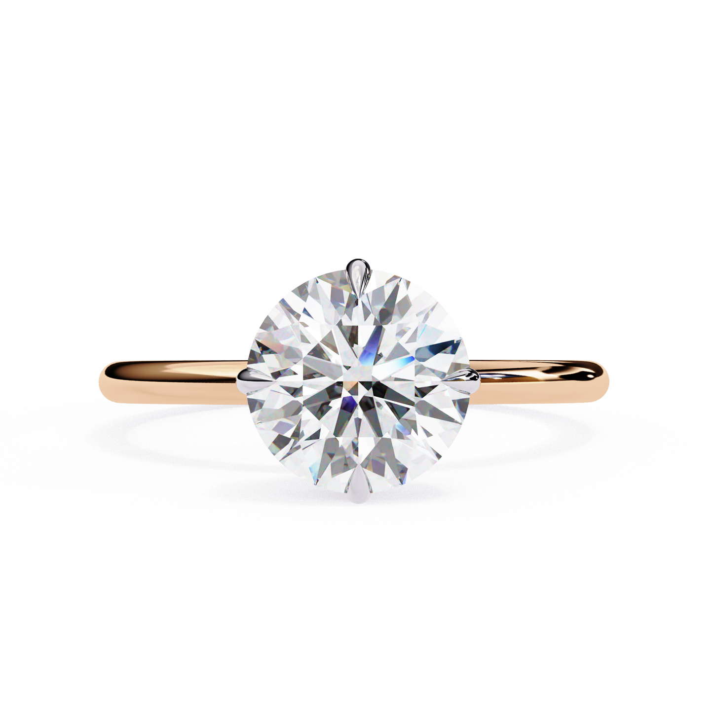LGD Solitaire Ring Round Stone (2.43ct) In 14K Gold #LGD-RD-CD058