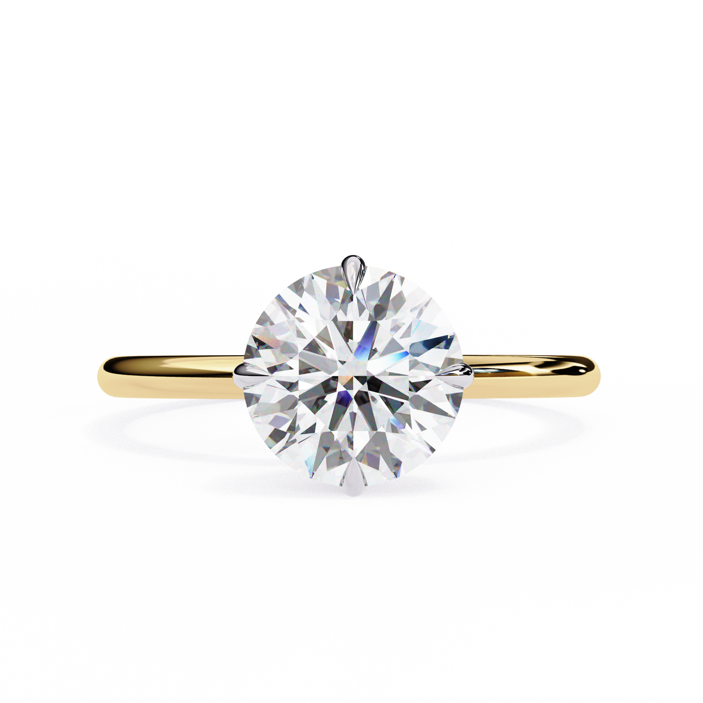 LGD Solitaire Ring Round Stone (2.43ct) In 14K Gold #LGD-RD-CD058