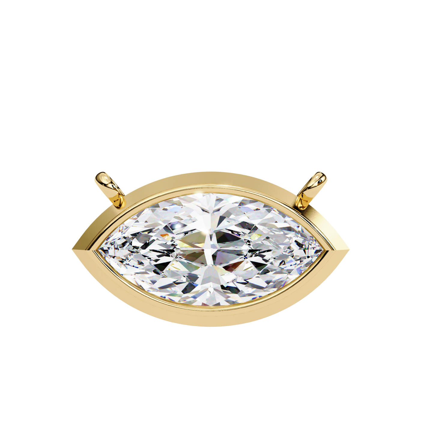 Lab Grown Diamond Pendant Marquise Stone (0.68ct) In 14K Gold Without Chain