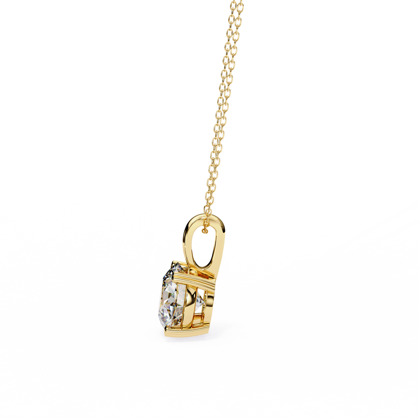 Lab Grown Diamond Pendant Round Stone (0.80ct) In 14K Gold Without Chain
