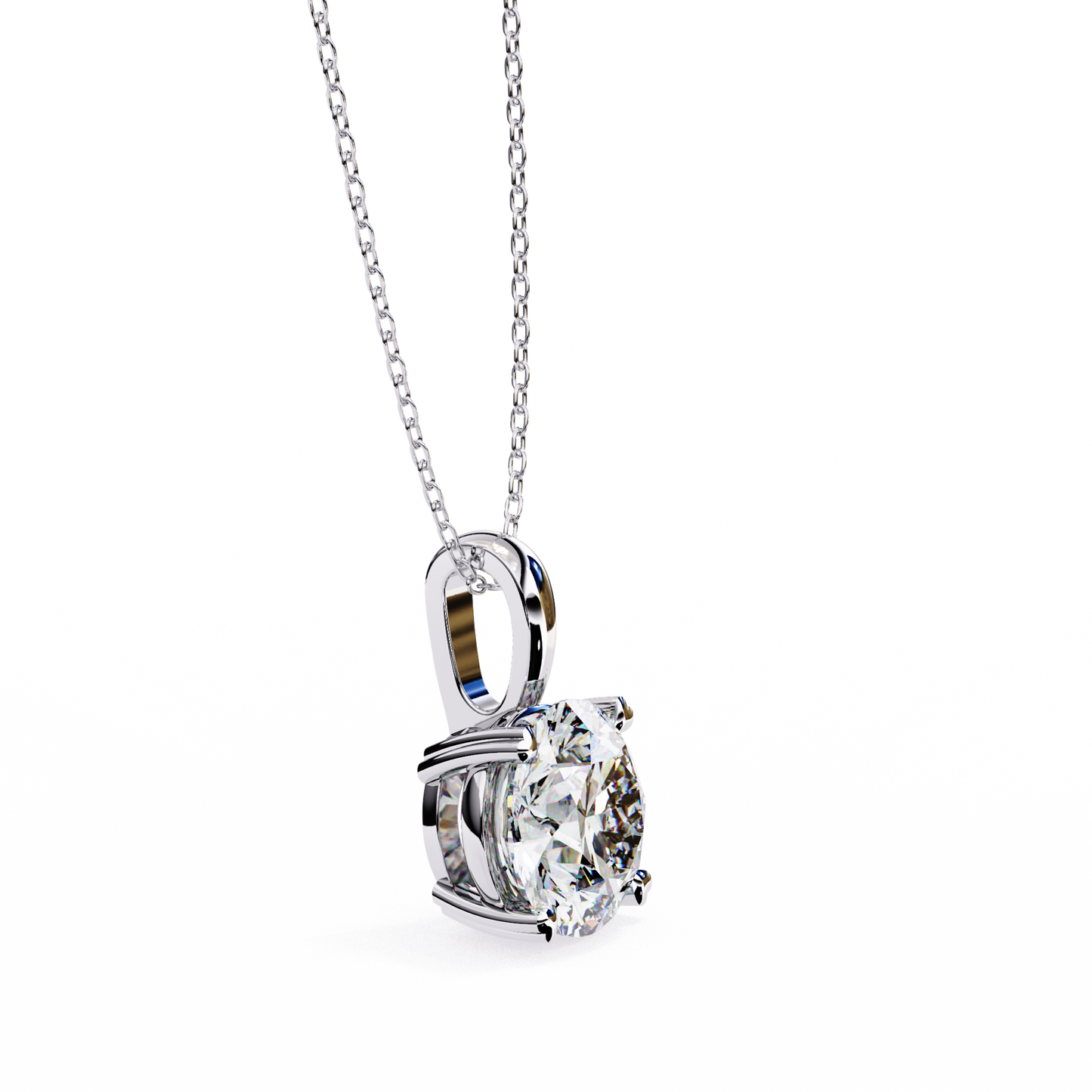 Lab Grown Diamond Pendant Round Stone (0.80ct) In 14K Gold Without Chain