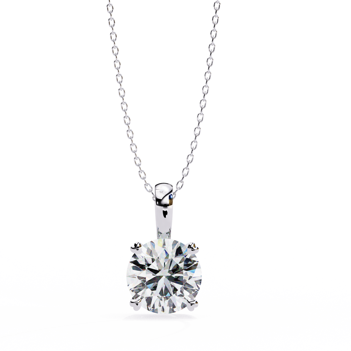 Lab Grown Diamond Pendant Round Stone (0.80ct) In 14K Gold Without Chain