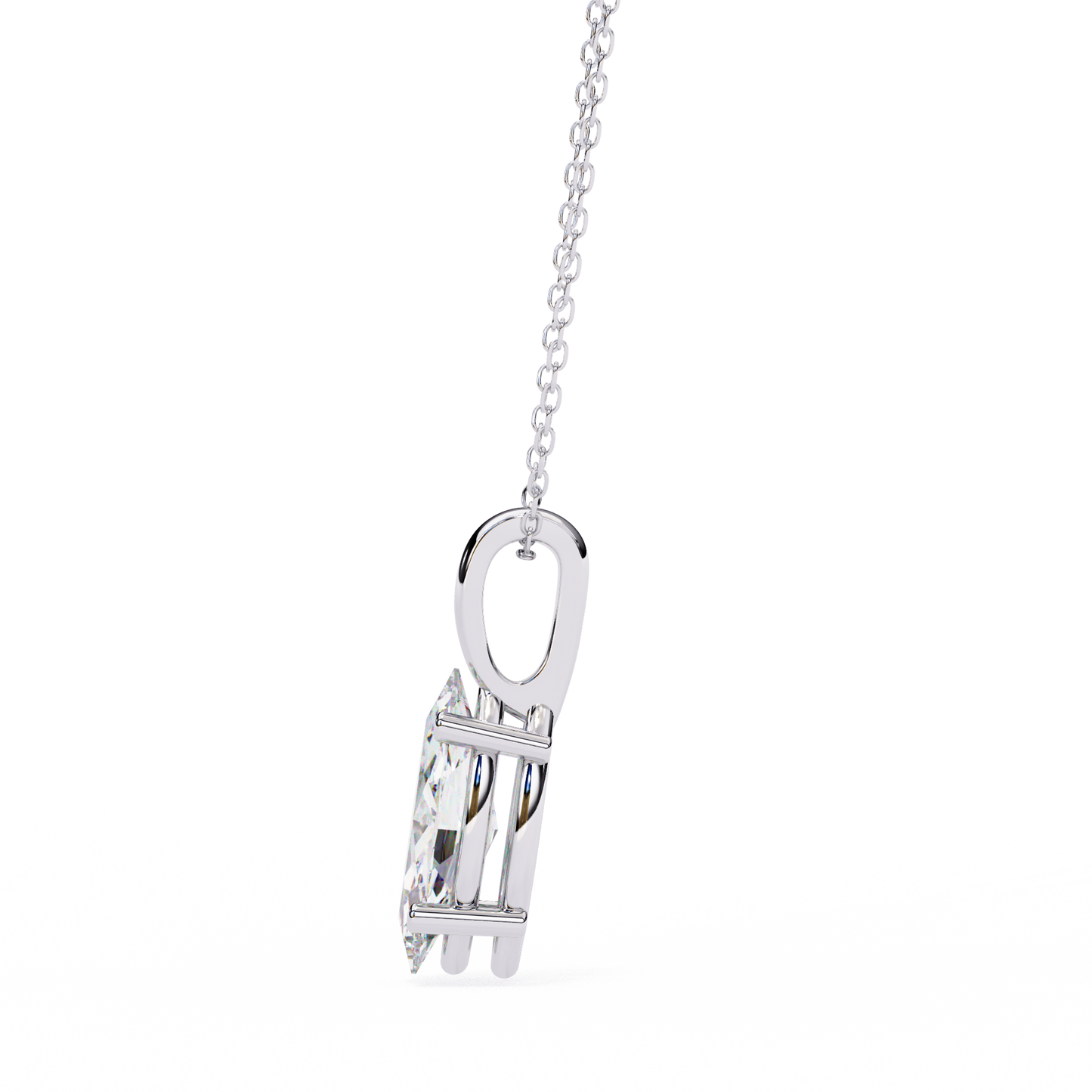 Lab Grown Diamond  Pendant Marquise Stone (0.93ct) In 14K Gold Without Chain