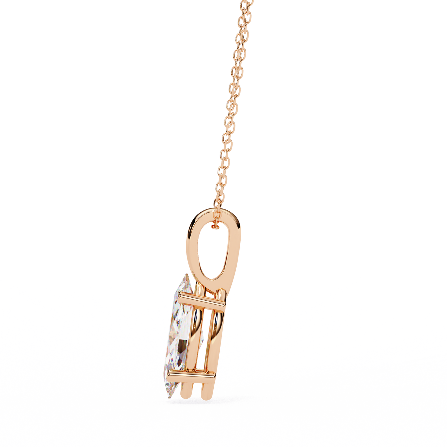 Lab Grown Diamond  Pendant Marquise Stone (0.93ct) In 14K Gold Without Chain