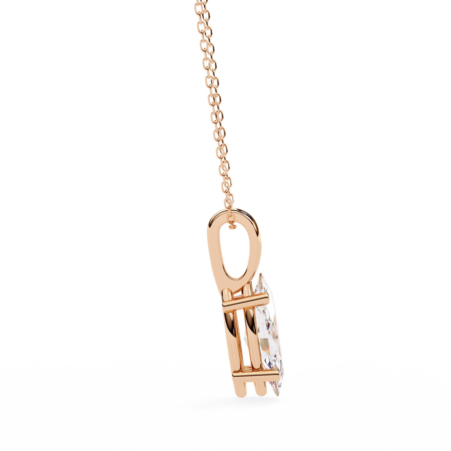 Lab Grown Diamond  Pendant Marquise Stone (0.93ct) In 14K Gold Without Chain