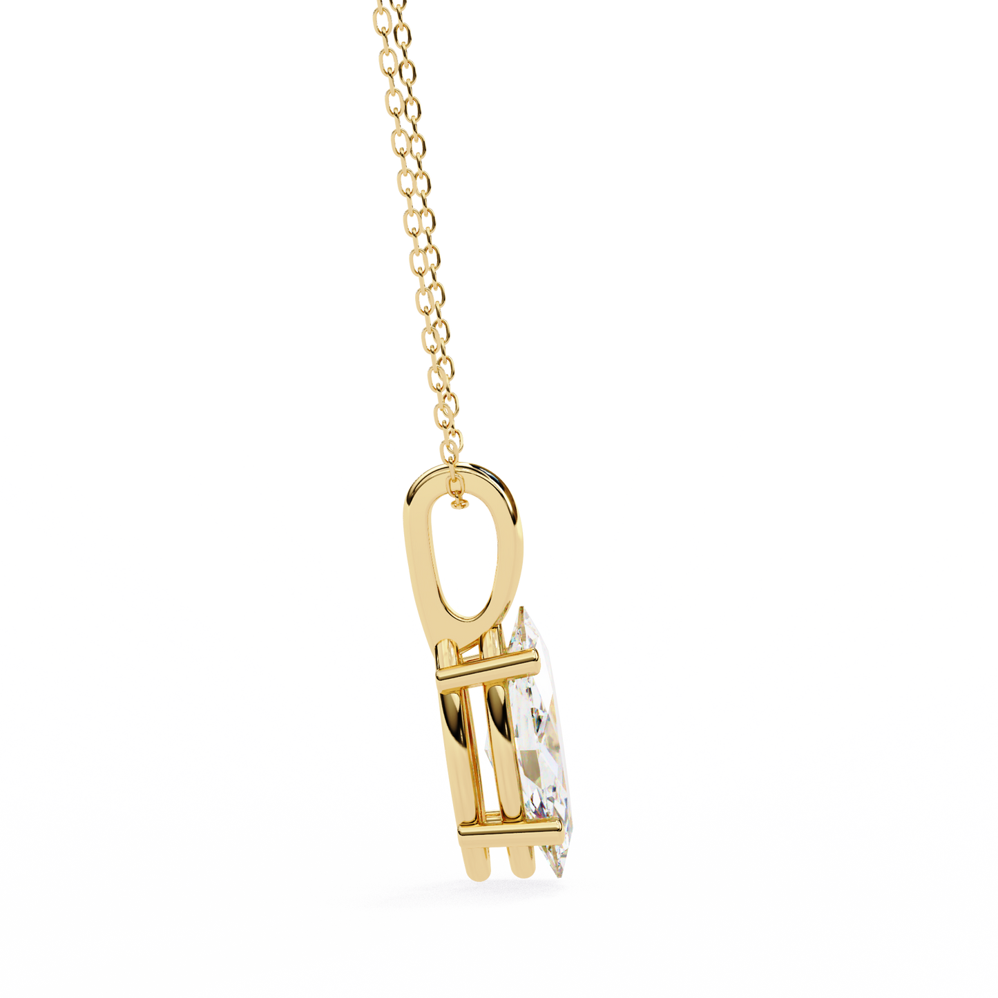 Lab Grown Diamond  Pendant Marquise Stone (0.93ct) In 14K Gold Without Chain