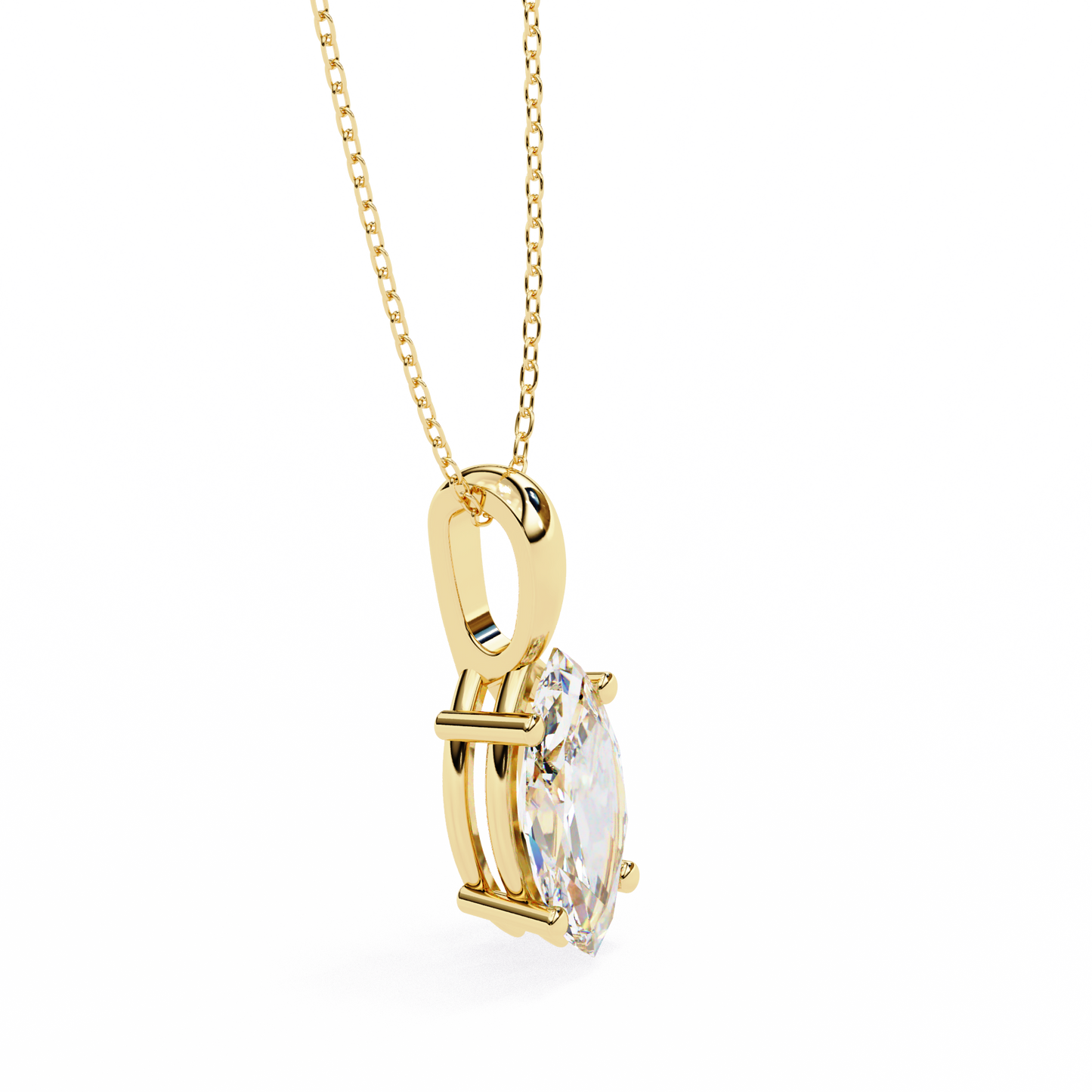 Lab Grown Diamond  Pendant Marquise Stone (0.93ct) In 14K Gold Without Chain