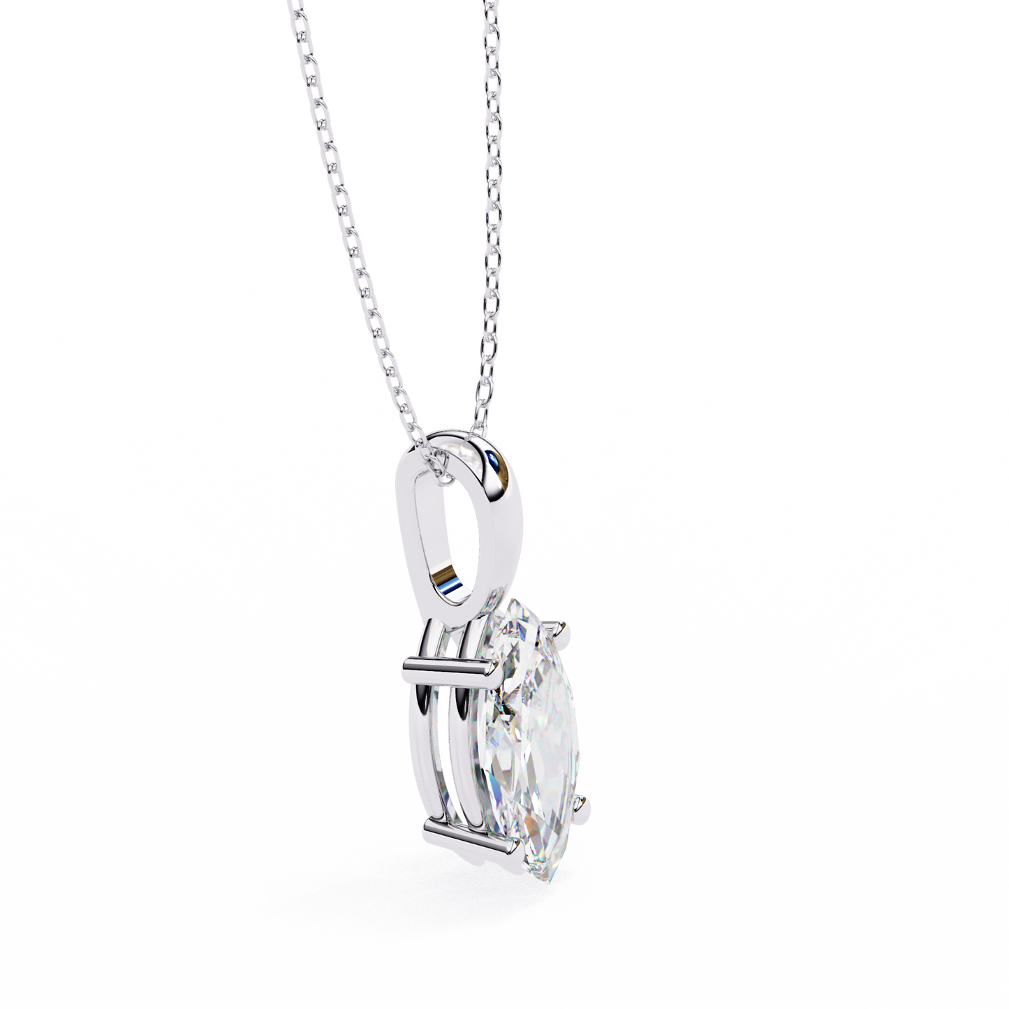 Lab Grown Diamond  Pendant Marquise Stone (0.93ct) In 14K Gold Without Chain