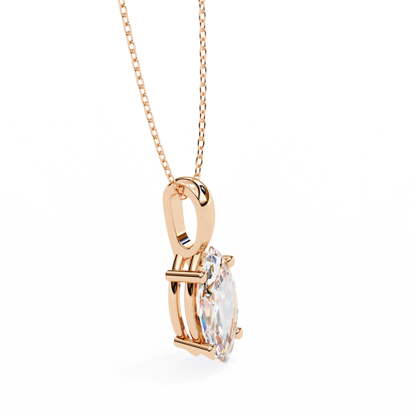 Lab Grown Diamond  Pendant Marquise Stone (0.93ct) In 14K Gold Without Chain