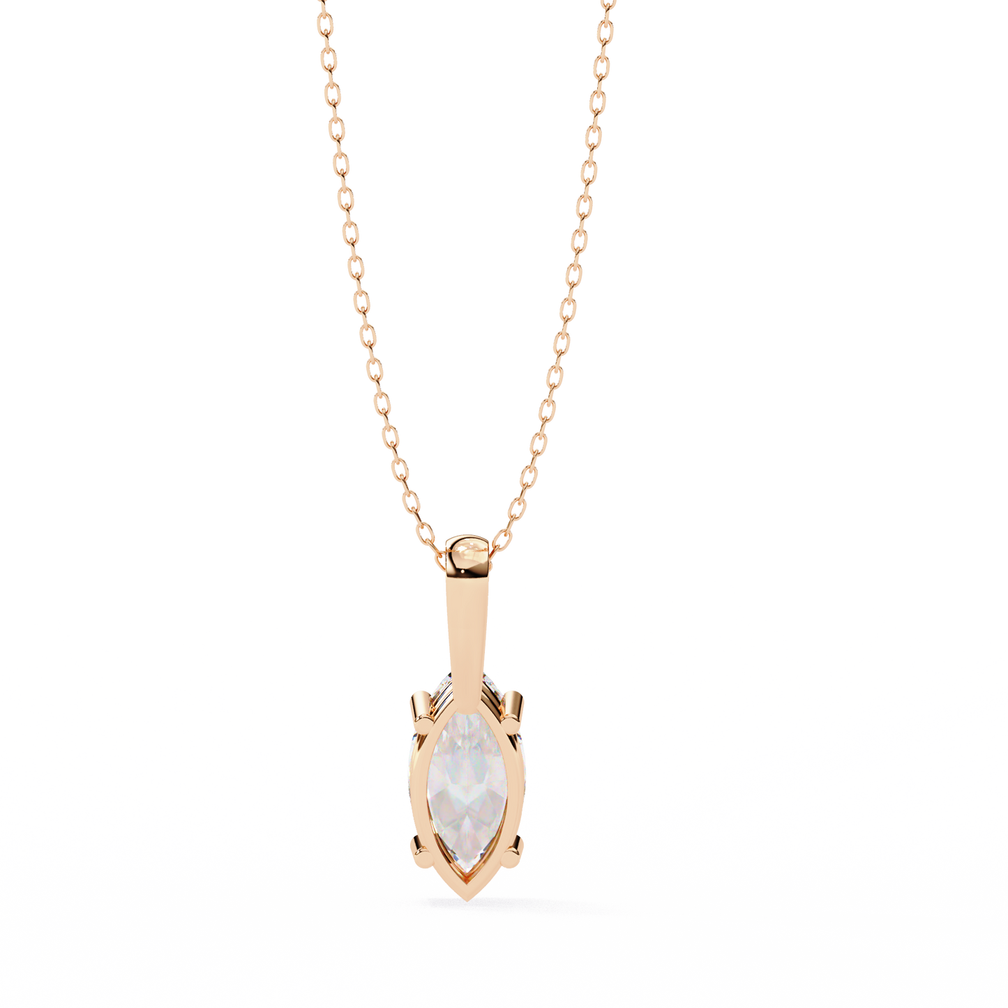 Lab Grown Diamond  Pendant Marquise Stone (0.93ct) In 14K Gold Without Chain