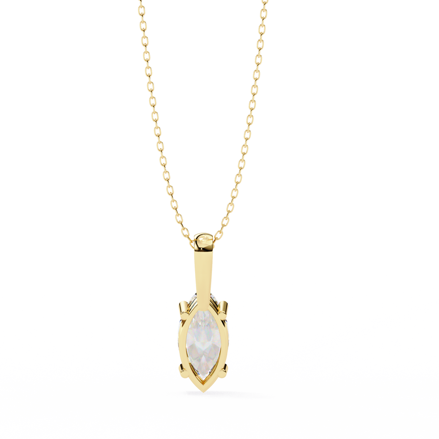 Lab Grown Diamond  Pendant Marquise Stone (0.93ct) In 14K Gold Without Chain