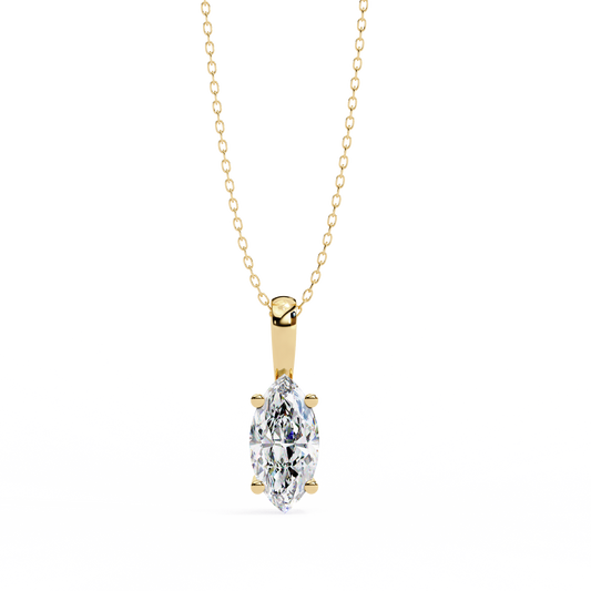 Lab Grown Diamond  Pendant Marquise Stone (0.93ct) In 14K Gold Without Chain