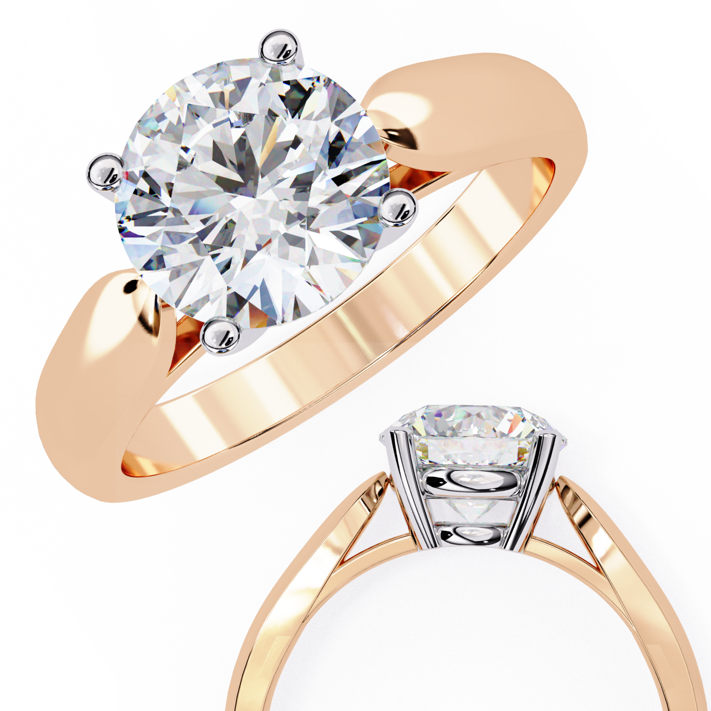 Lab Grown Diamond Classic Solitaire Ring in 14k Gold