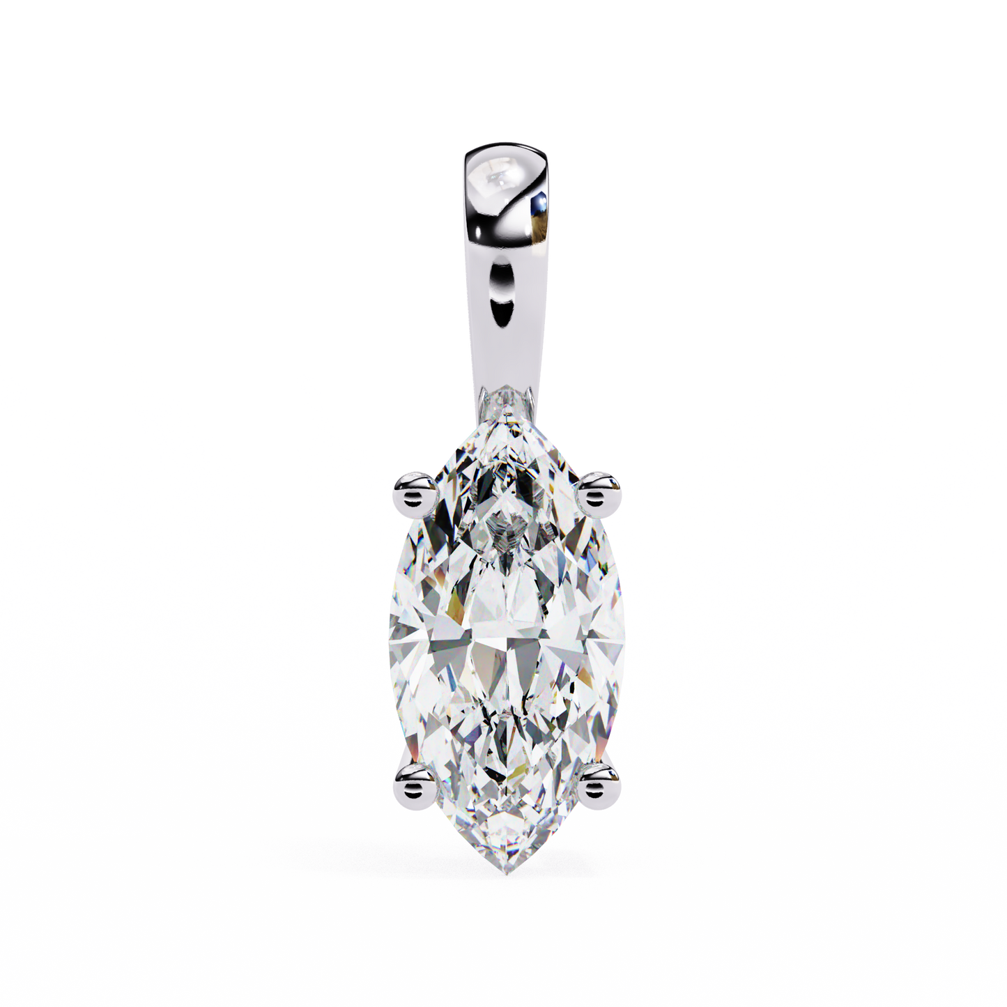 Lab Grown Diamond  Pendant Marquise Stone (0.93ct) In 14K Gold Without Chain