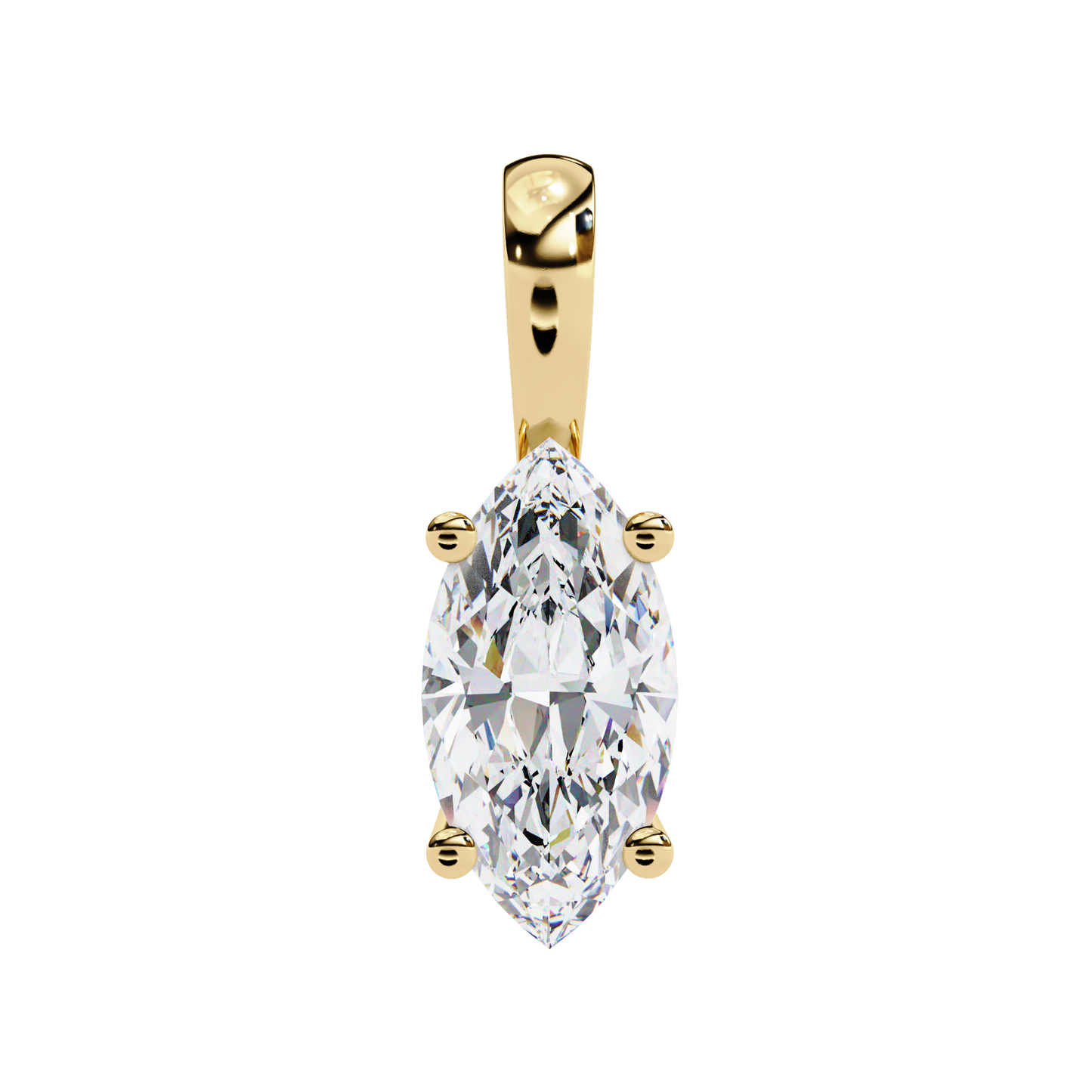 Lab Grown Diamond  Pendant Marquise Stone (0.93ct) In 14K Gold Without Chain