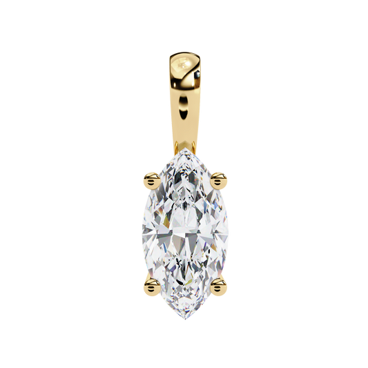 Lab Grown Diamond  Pendant Marquise Stone (0.93ct) In 14K Gold Without Chain