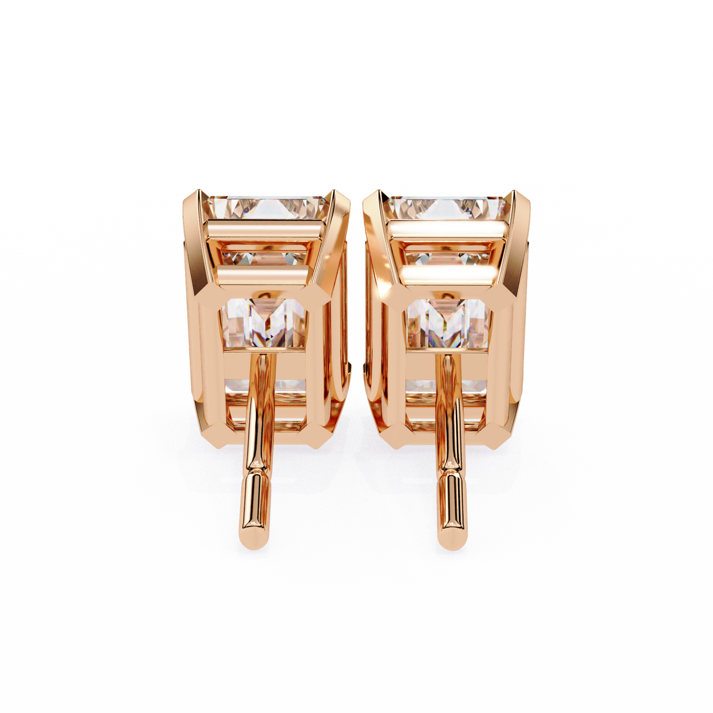 LGD Solitaire Ear Studs Emerald Stone (2.40ct Pair) In 14K Gold