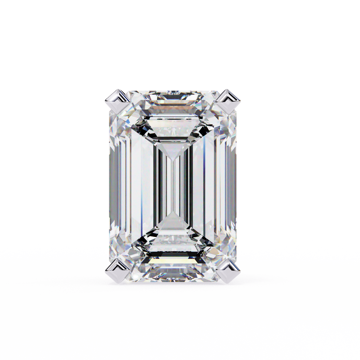 LGD Solitaire Ear Studs Emerald Stone (2.40ct Pair) In 14K Gold