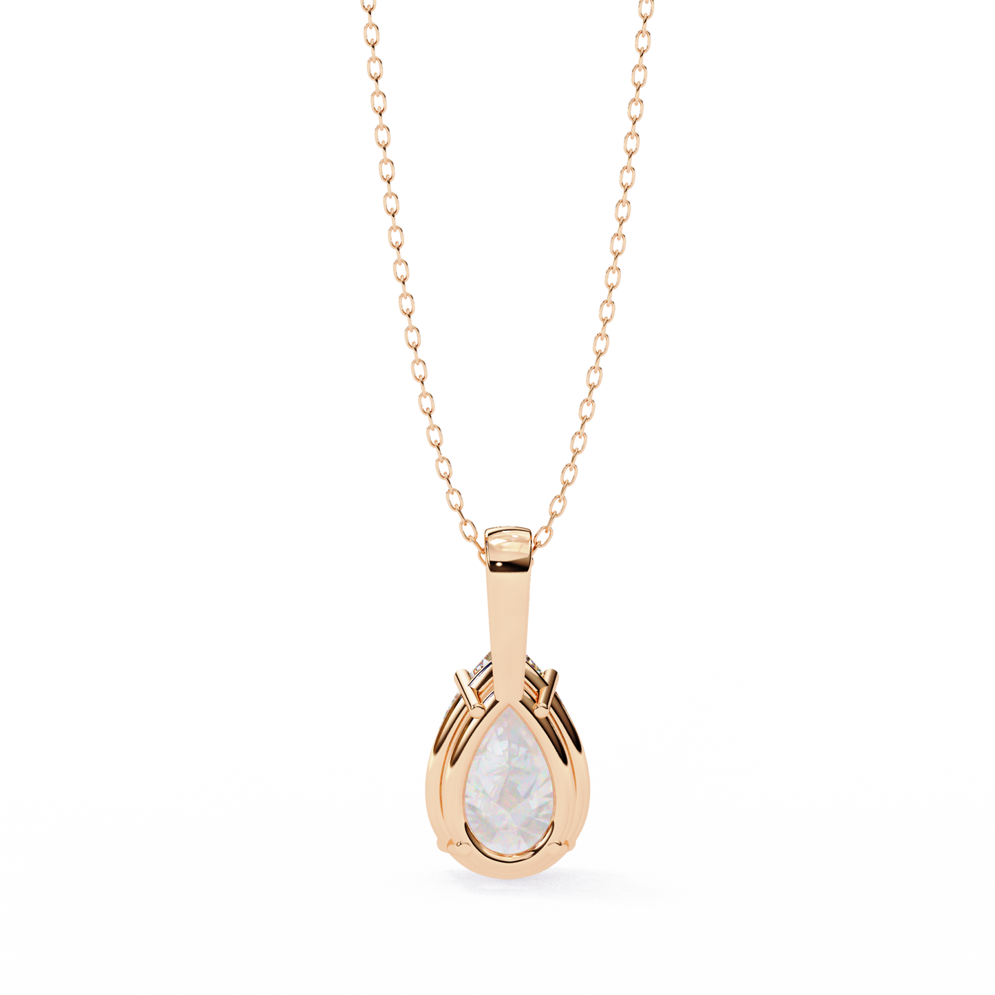 Lab Grown Solitaire Diamond Pendant Pear Stone (2.06ct) In 14K Gold Without Chain