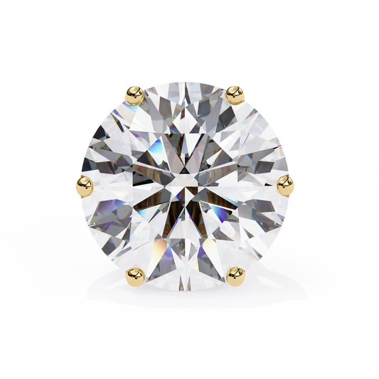 Lab Grown Diamond Solitaire Ear Studs Round Stone (2.58ct Pair) In 14K Gold