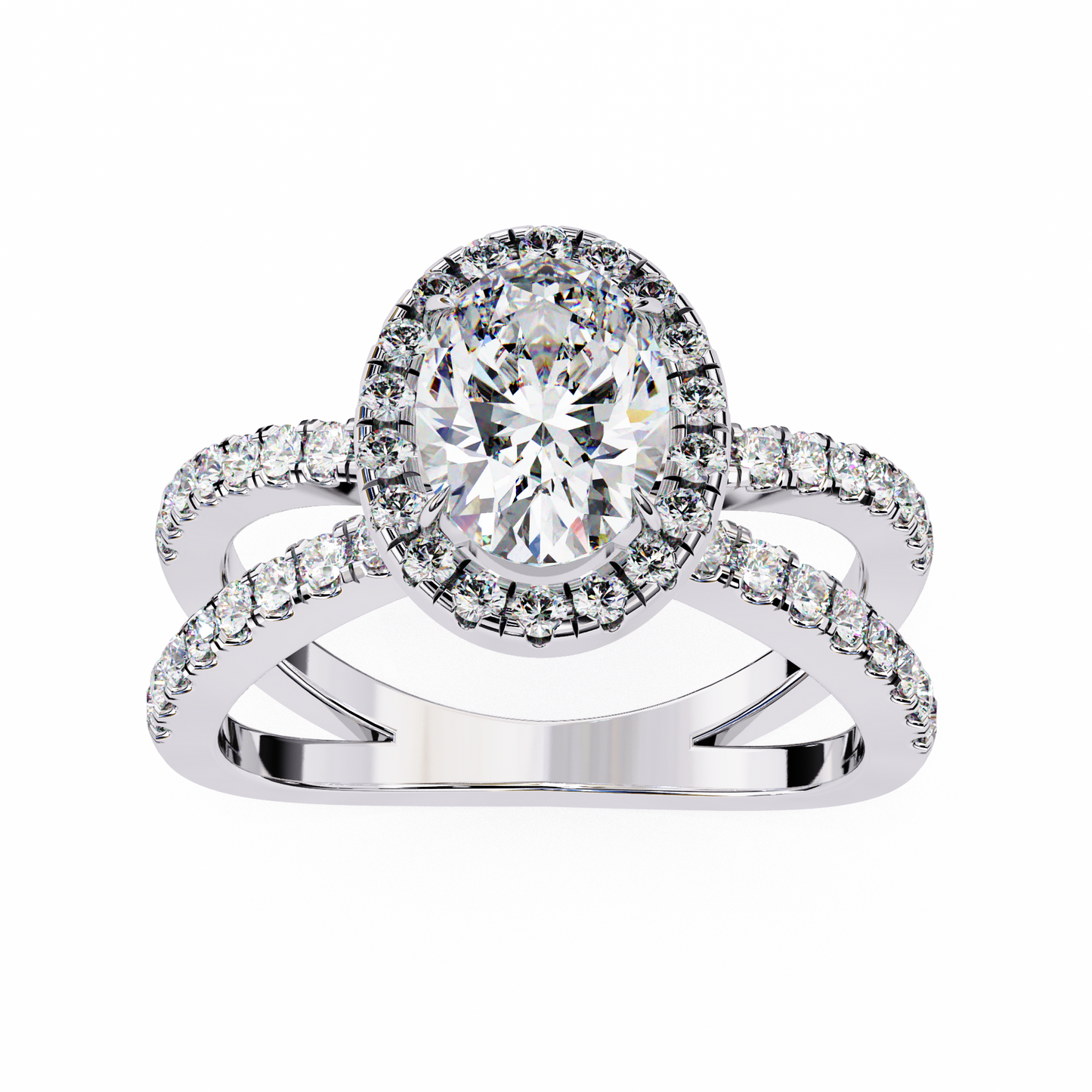 LGD Solitaire Ring Oval Stone (1.59ct) In 14K Gold