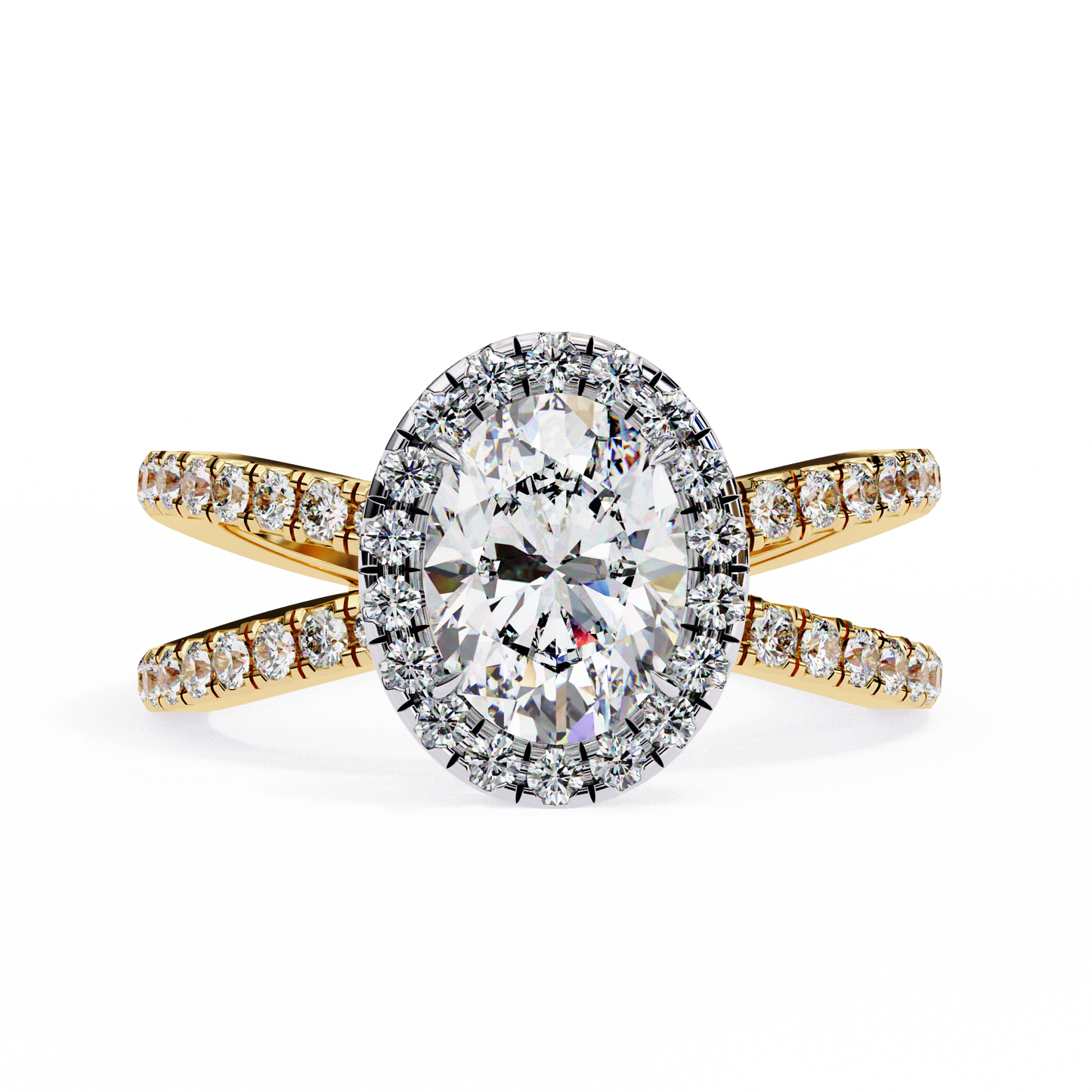LGD Solitaire Ring Oval Stone (1.59ct) In 14K Gold