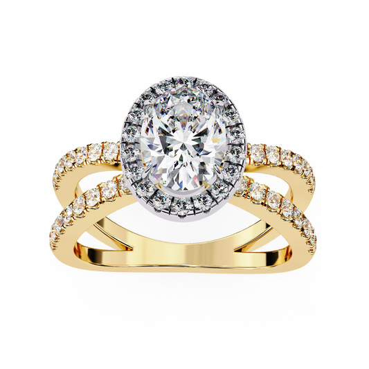 Lab Grown Diamond Solitaire Ring Oval Stone (1.59ct) In 14K Gold