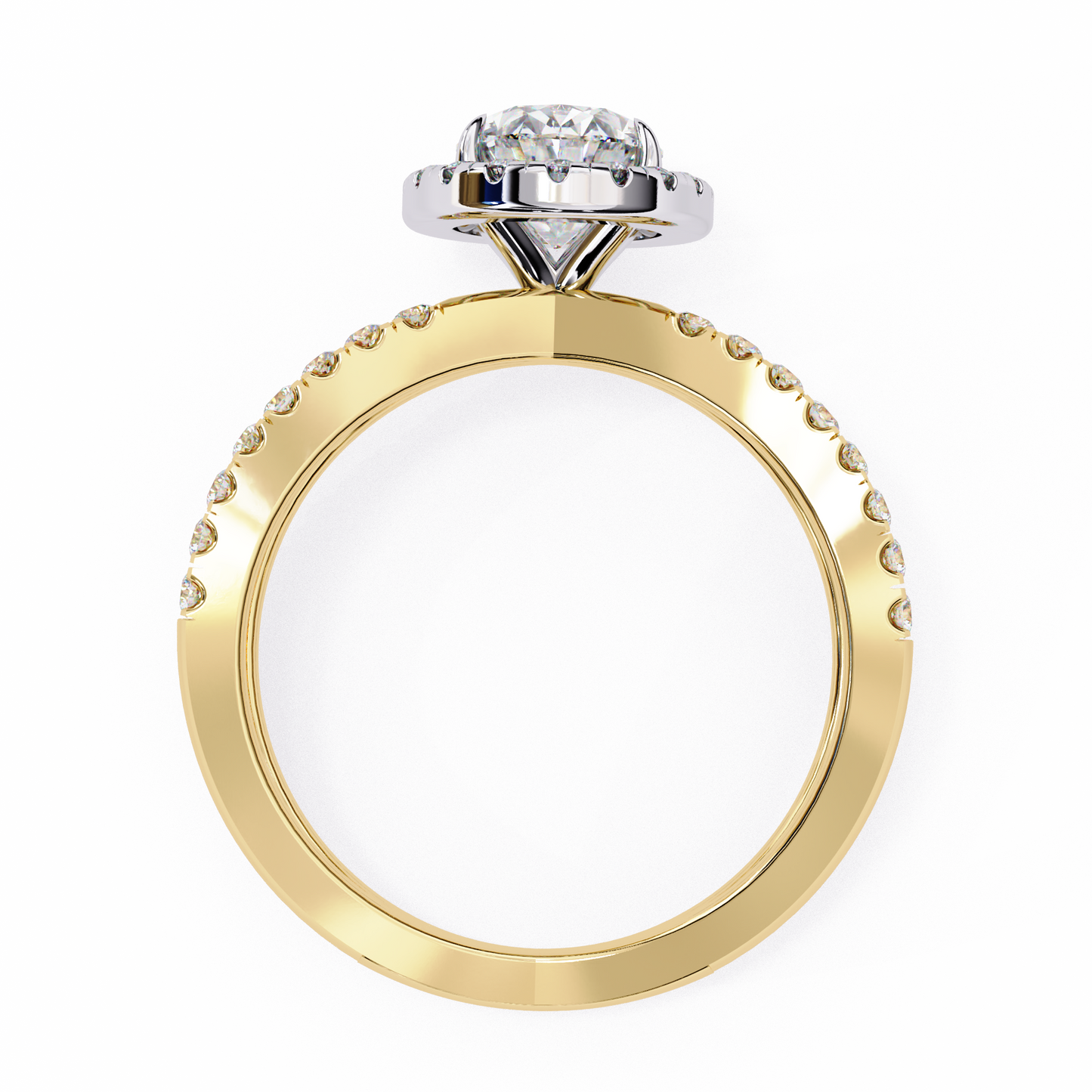 LGD Solitaire Ring Oval Stone (1.59ct) In 14K Gold