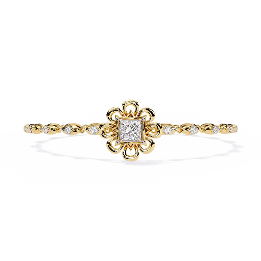 Lab Grown Diamond Solitaire Bracelet Princess Stone (2.11ct) In 14K Gold