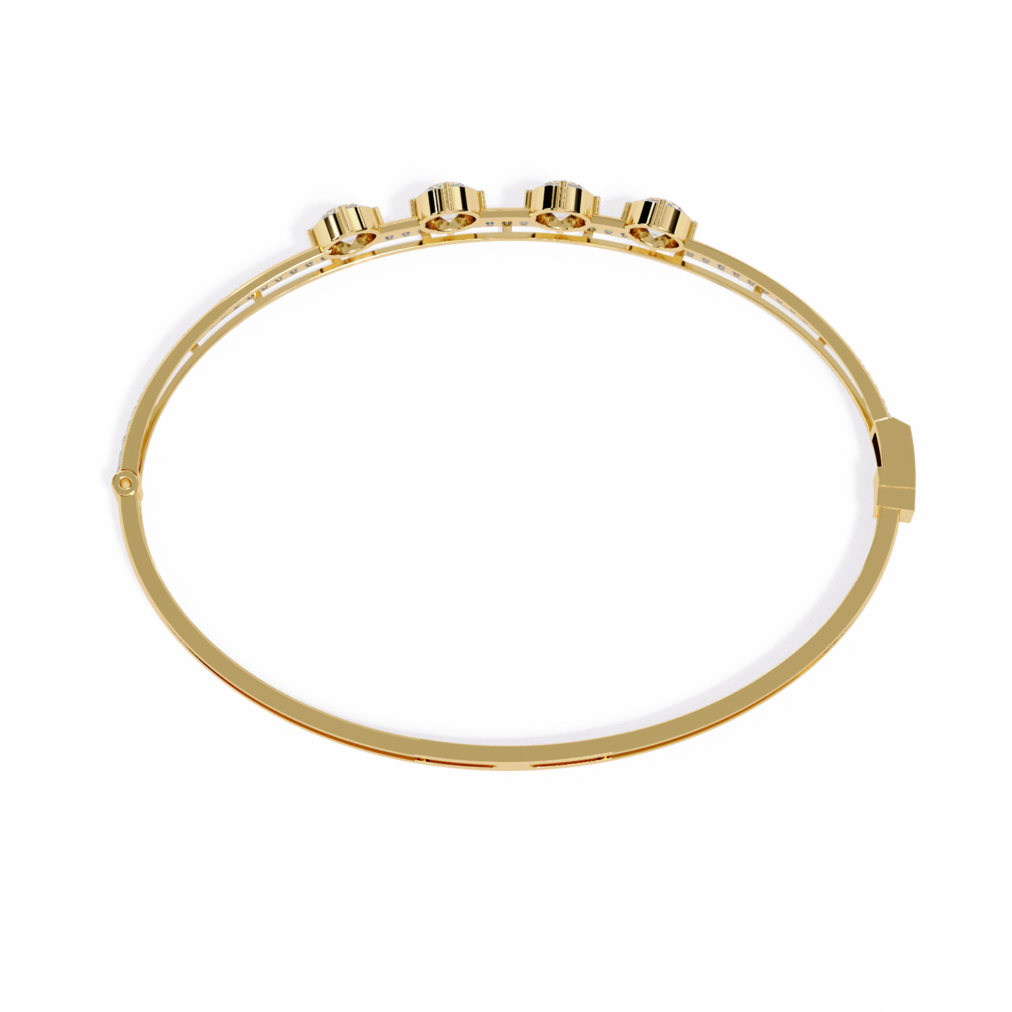 Lab Grown Diamond Bracelet Round Stone (2.32ct ) In 14K Gold