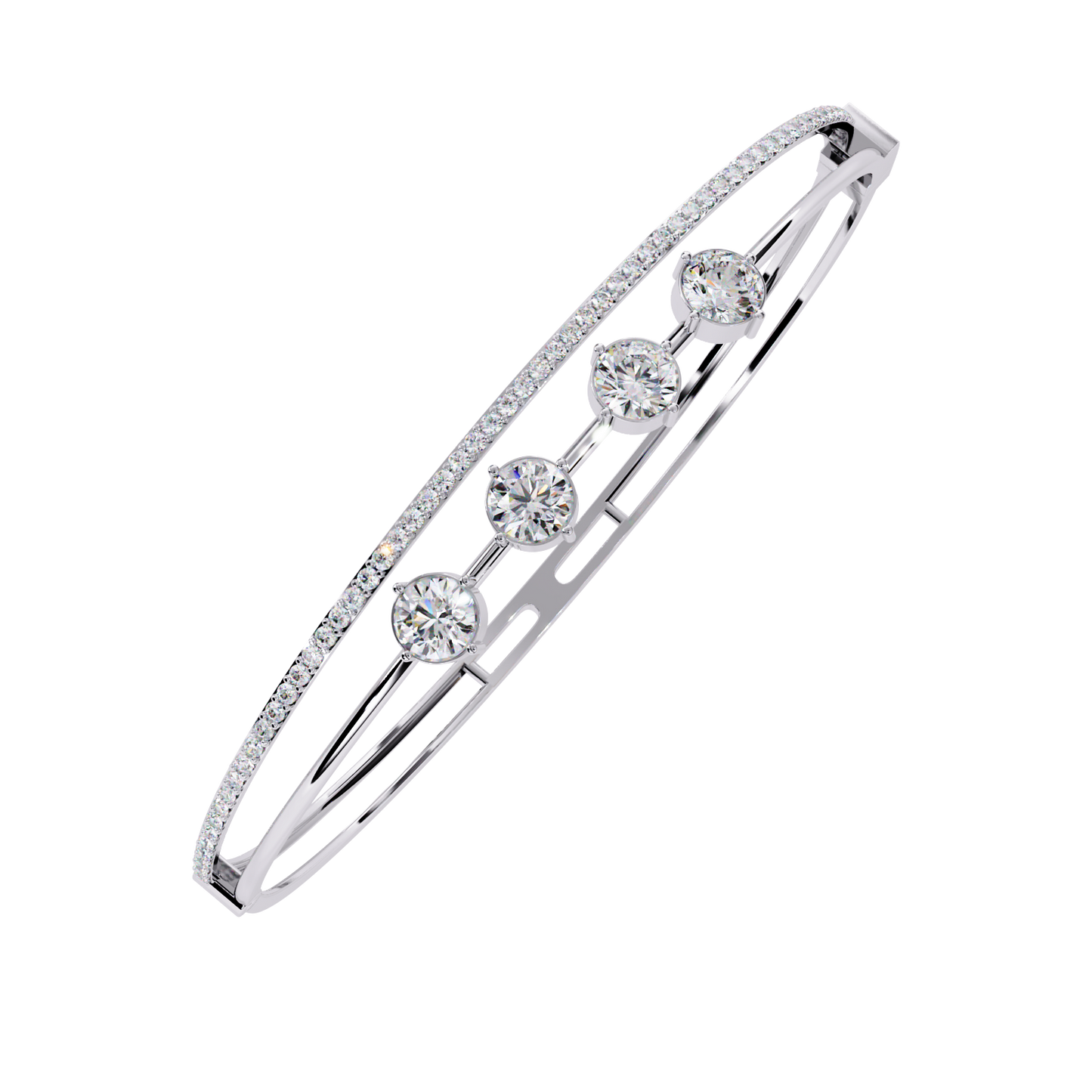 Lab Grown Diamond Bracelet Round Stone (2.32ct ) In 14K Gold