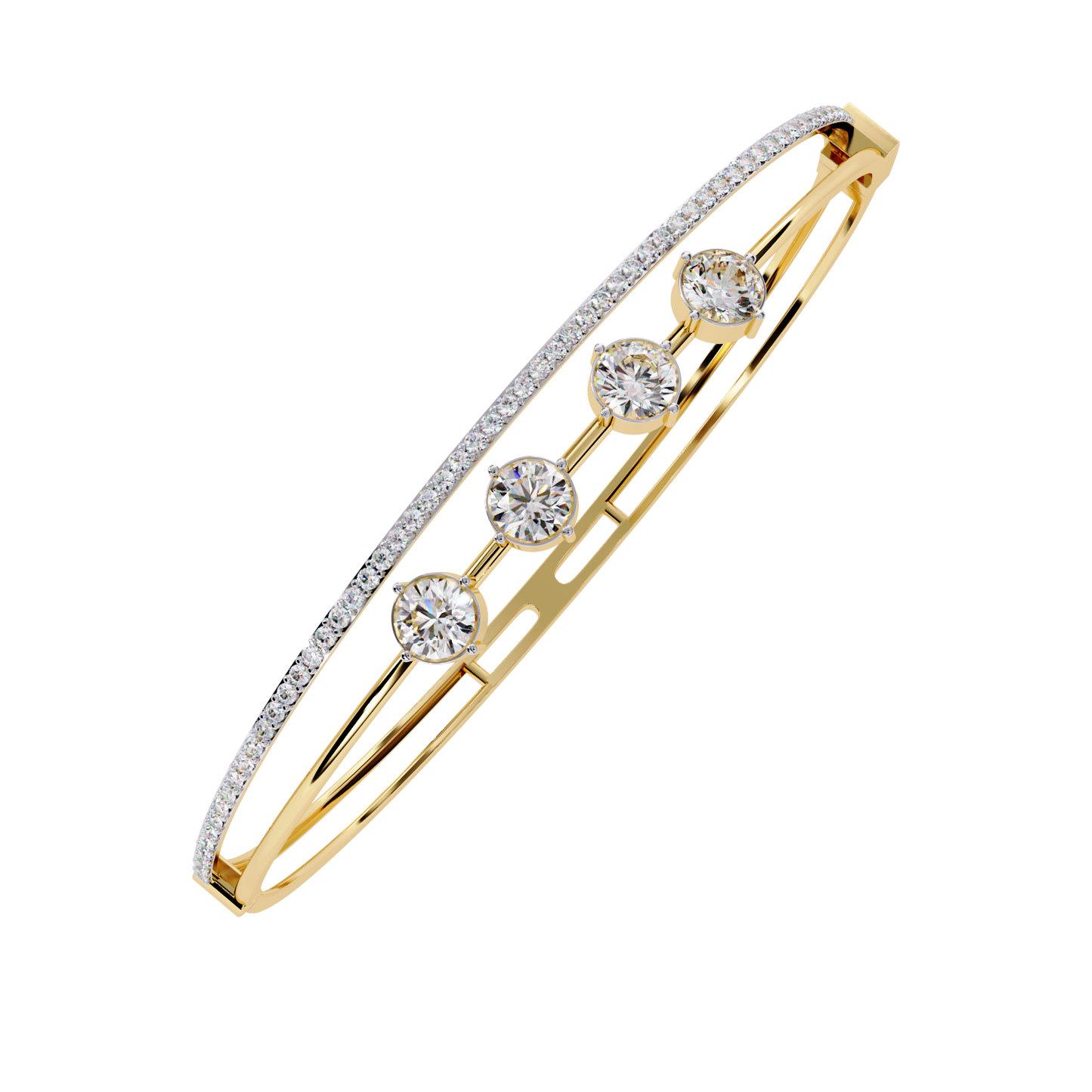 Lab Grown Diamond Bracelet Round Stone (2.32ct ) In 14K Gold