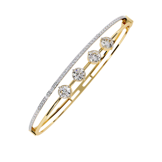 Lab Grown Diamond Bracelet Round Stone (2.32ct ) In 14K Gold