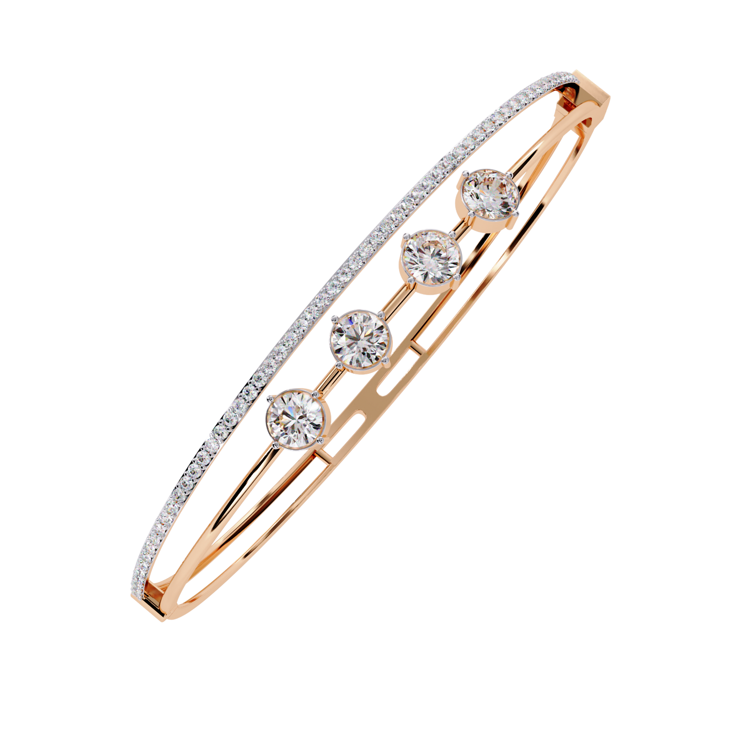 Lab Grown Diamond Bracelet Round Stone (2.32ct ) In 14K Gold