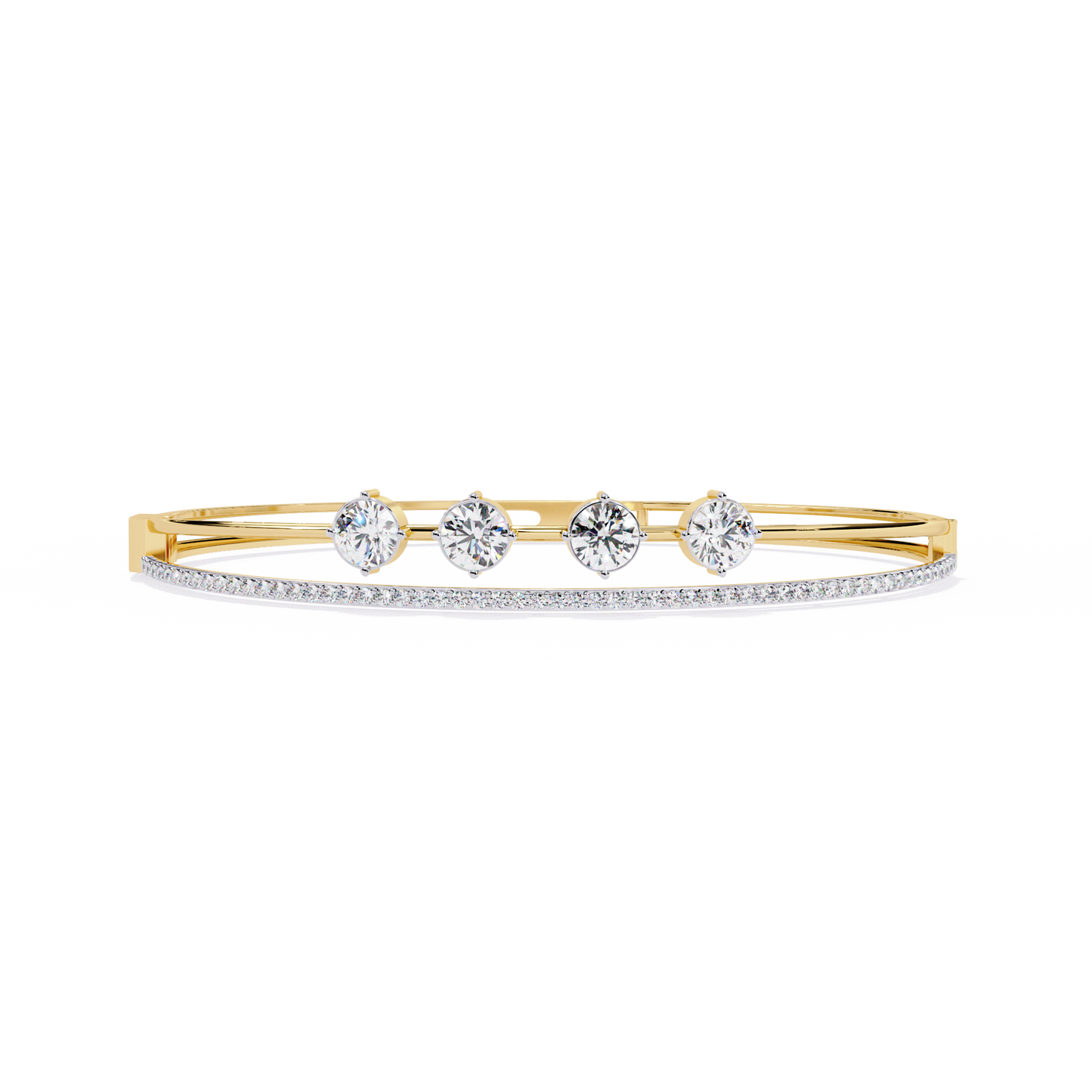 Lab Grown Diamond Bracelet Round Stone (2.32ct ) In 14K Gold