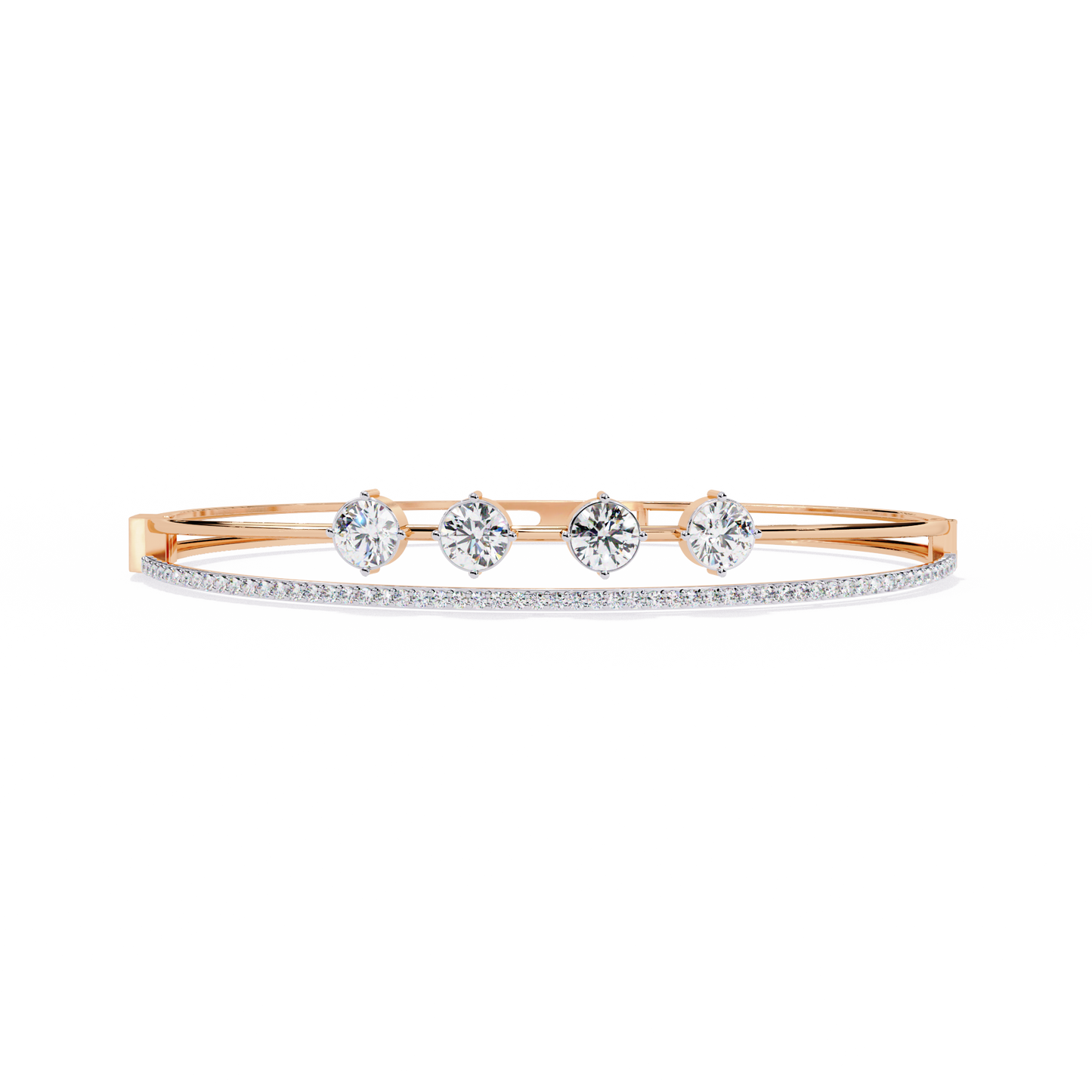 Lab Grown Diamond Bracelet Round Stone (2.32ct ) In 14K Gold