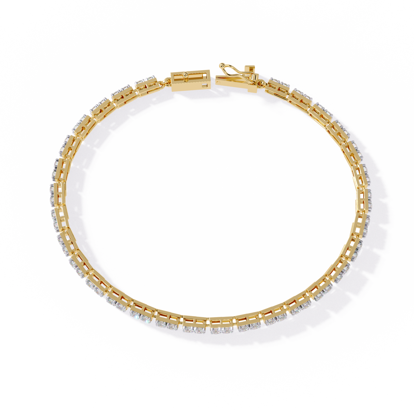 Lab Grown Diamond Bracelet Round Stone (2.30ct) In 14K Gold