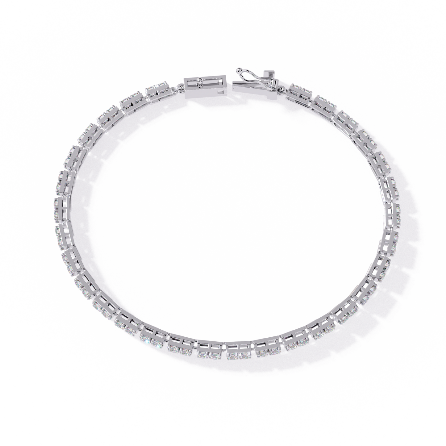 Lab Grown Diamond Bracelet Round Stone (2.30ct) In 14K Gold