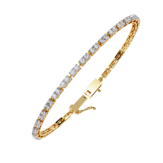 Lab Grown Diamond Bracelet Round Stone (2.30ct) In 14K Gold