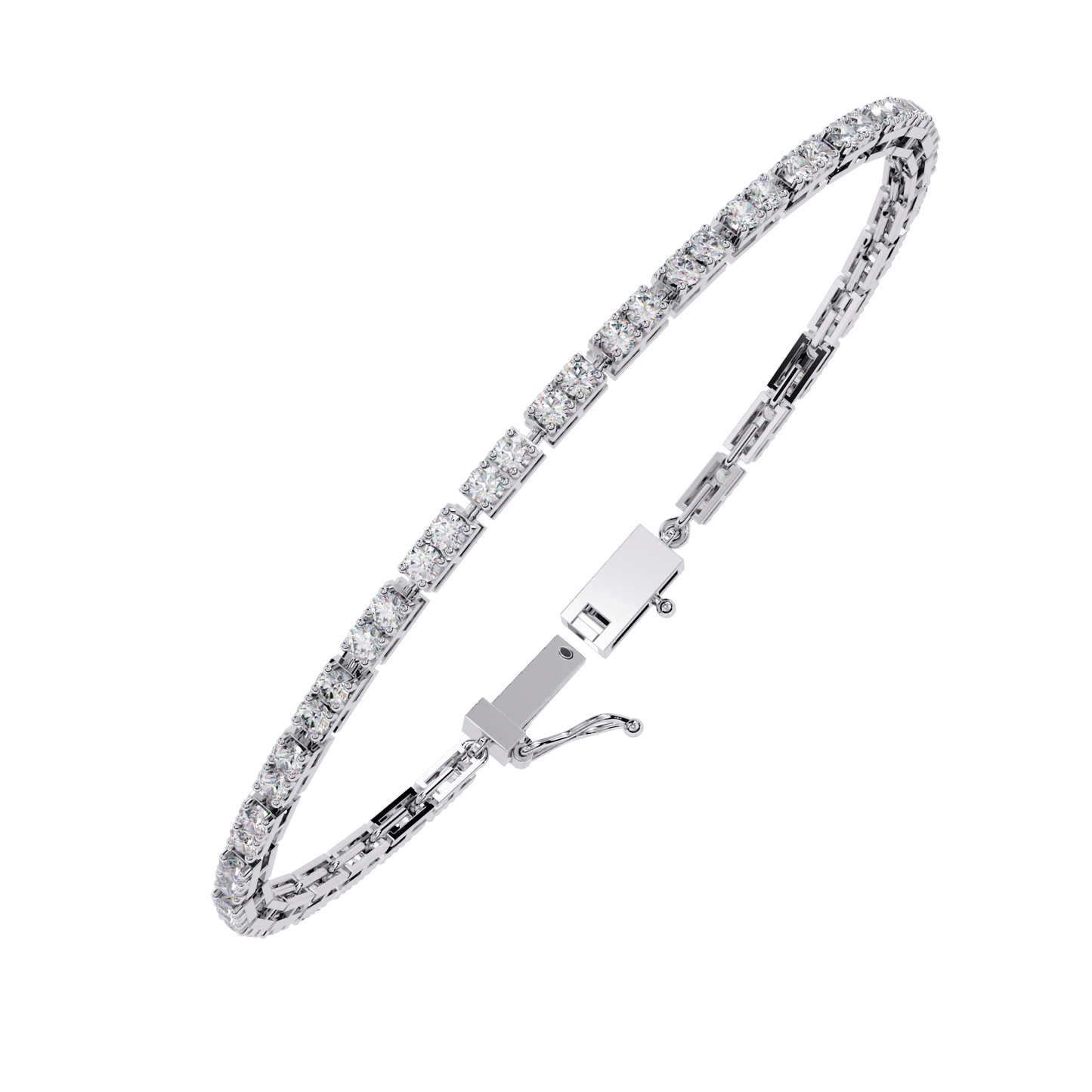 Lab Grown Diamond Bracelet Round Stone (2.30ct) In 14K Gold