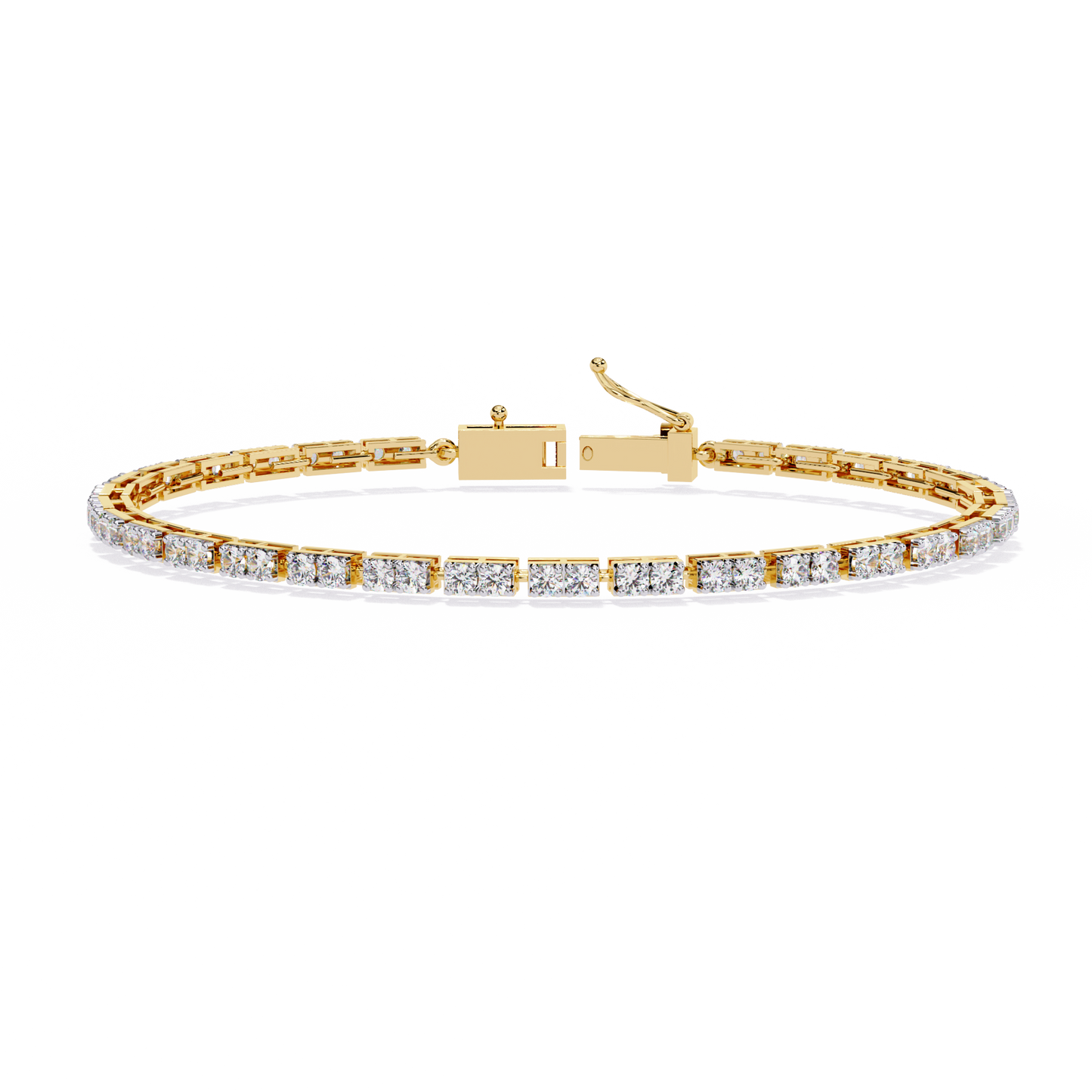 Lab Grown Diamond Bracelet Round Stone (2.30ct) In 14K Gold
