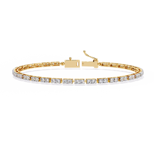 Lab Grown Diamond Bracelet Round Stone (2.30ct) In 14K Gold