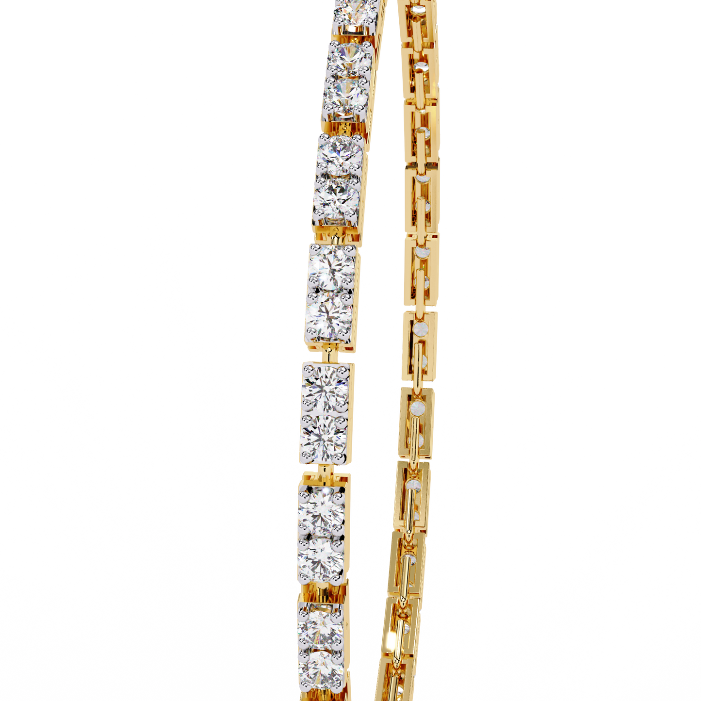 Lab Grown Diamond Bracelet Round Stone (2.30ct) In 14K Gold