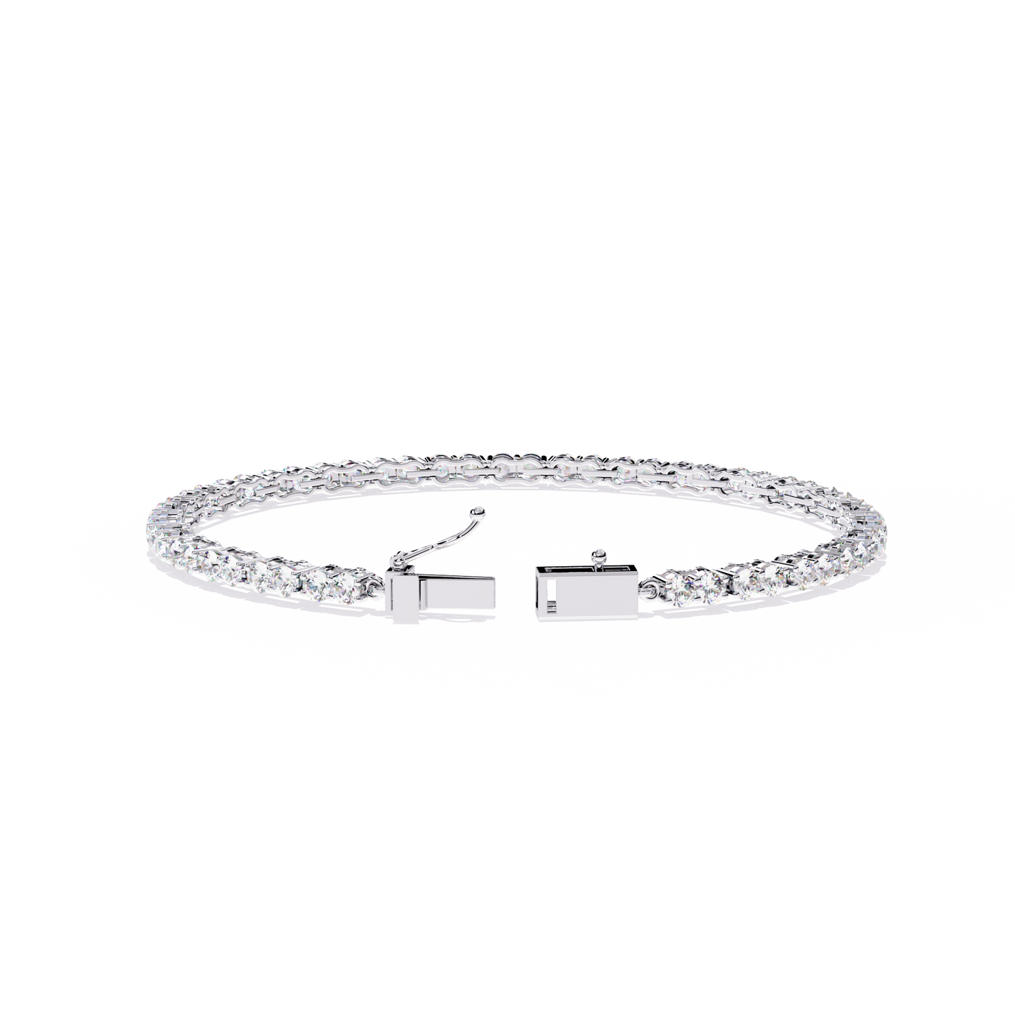 Lab Grown Diamond Bracelet Round Stone (4.05ct) In 14K Gold