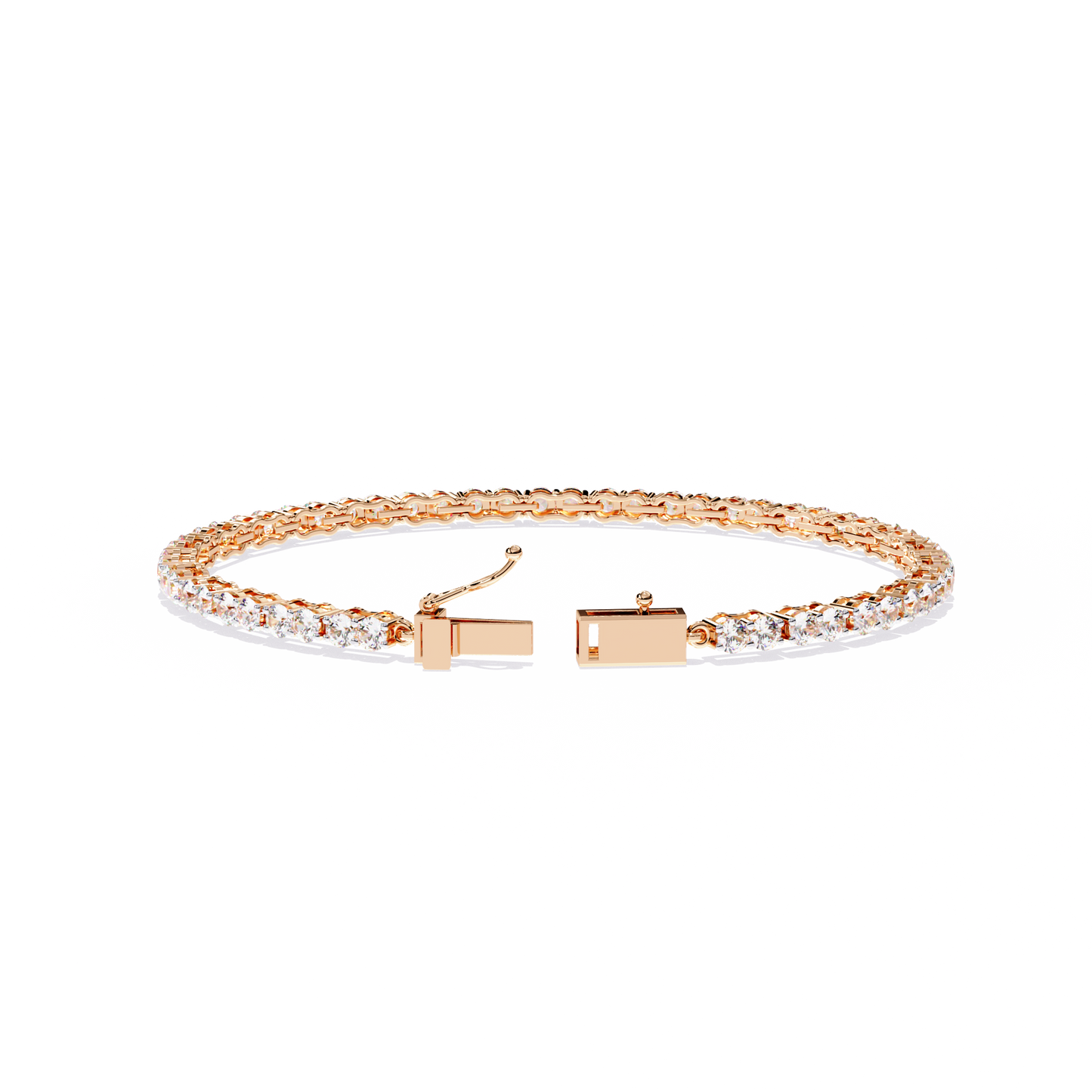 Lab Grown Diamond Bracelet Round Stone (4.05ct) In 14K Gold