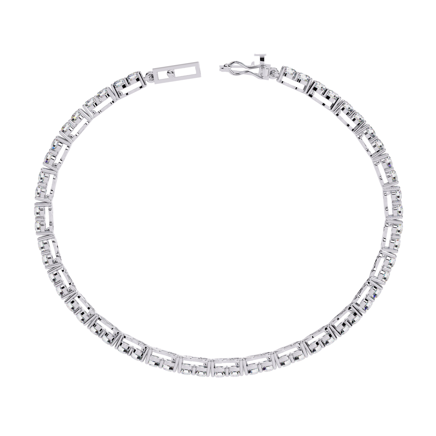 Lab Grown Diamond Bracelet Round Stone (4.05ct) In 14K Gold
