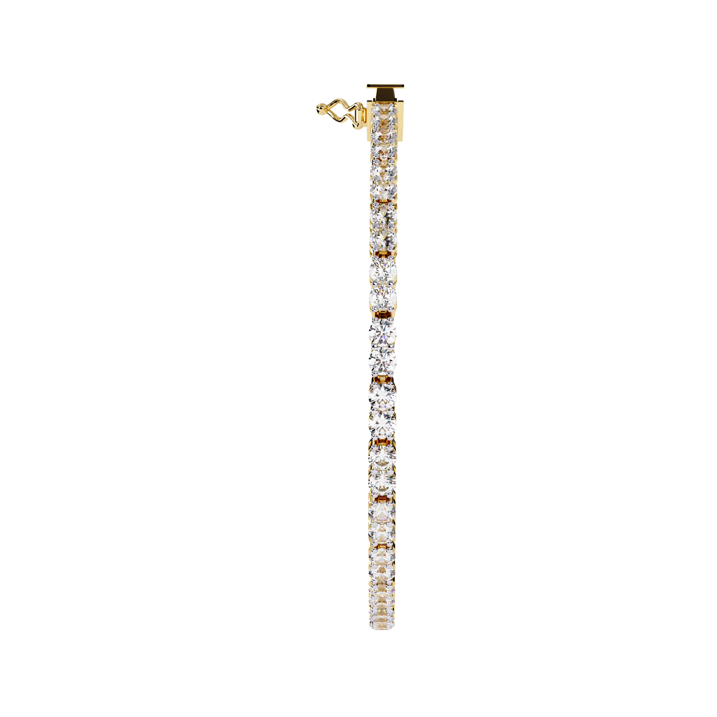 Lab Grown Diamond Bracelet Round Stone (4.05ct) In 14K Gold